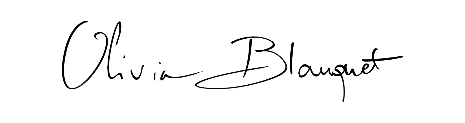 Signature officielle d'Olivia Blanquet, photographe d'art à Nice.